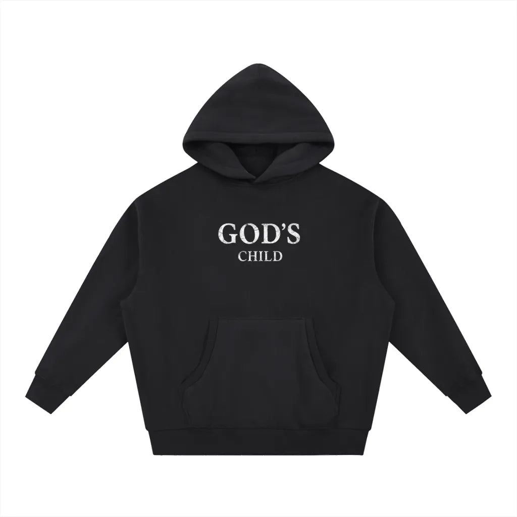 Essential Oversized Boxy Fit Fleece Hoodie " God's Child "